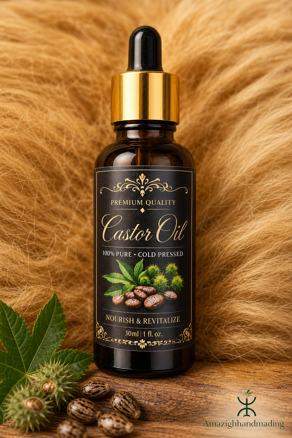 Premium Natural Oil Set – 6 Moroccan Beauty Oils | Argan, Prickly Pear, Nigella, Castor, Coconut & Sesame