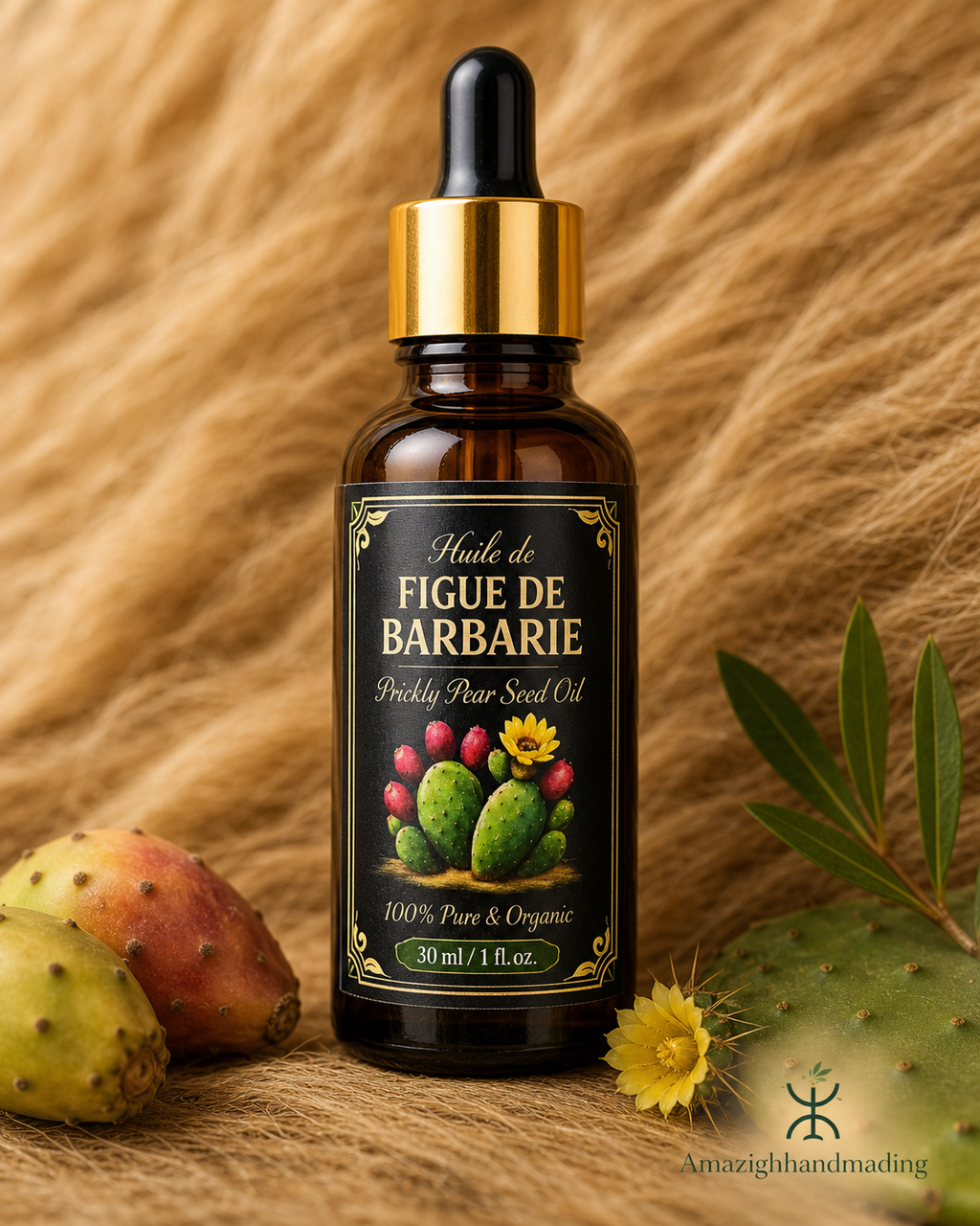 Premium Natural Oil Set – 6 Moroccan Beauty Oils | Argan, Prickly Pear, Nigella, Castor, Coconut & Sesame