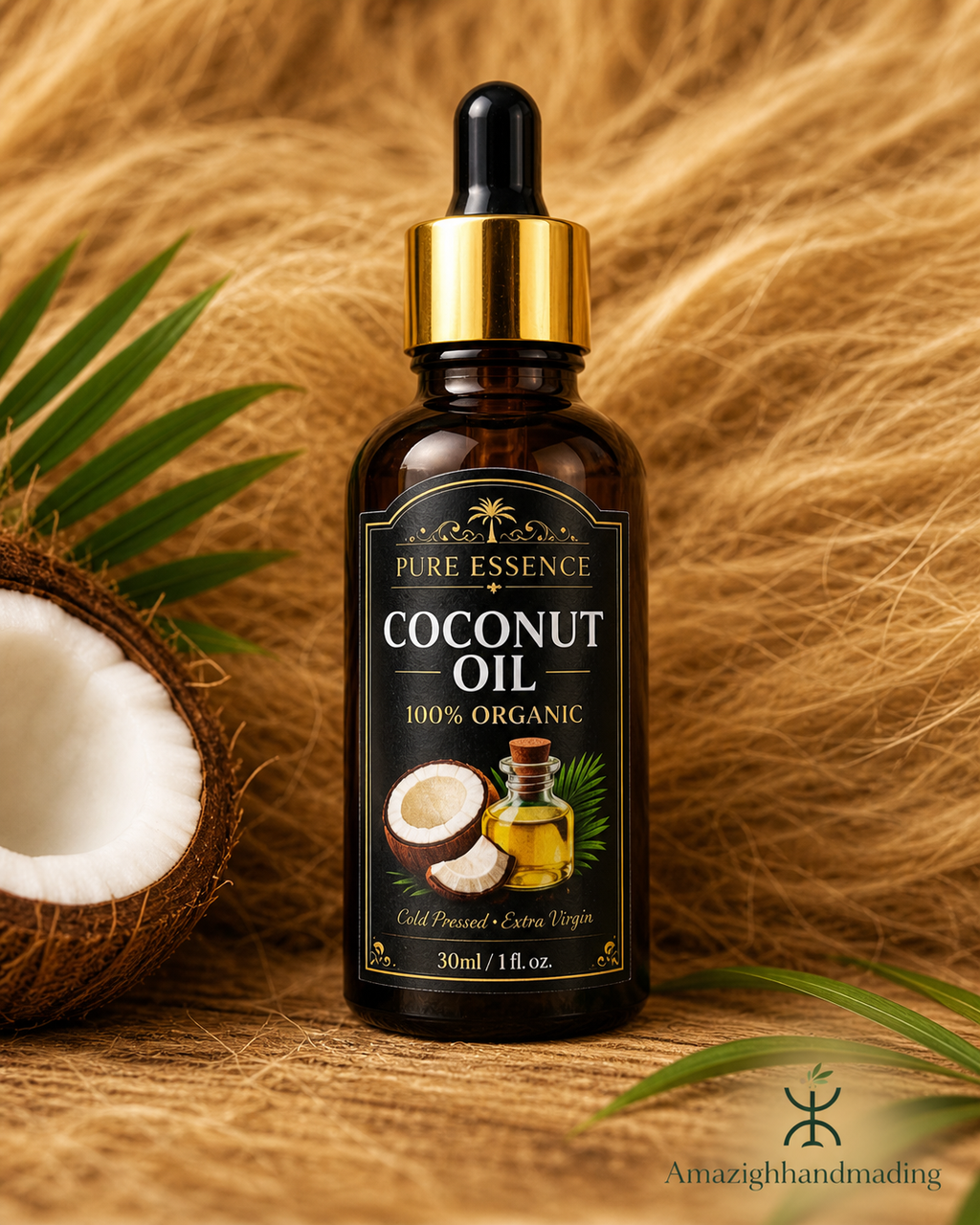 Premium Natural Oil Set – 6 Moroccan Beauty Oils | Argan, Prickly Pear, Nigella, Castor, Coconut & Sesame