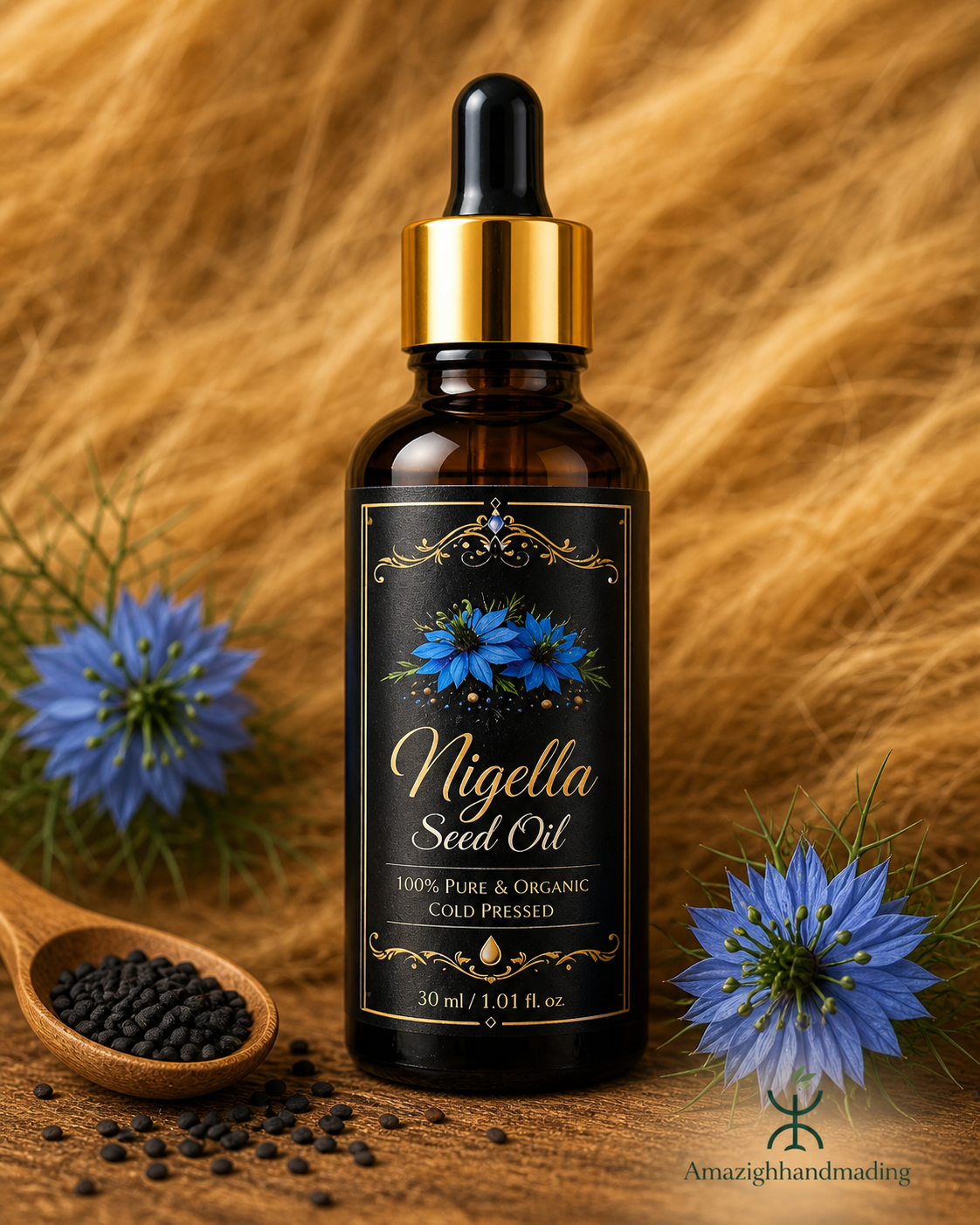 Premium Natural Oil Set – 6 Moroccan Beauty Oils | Argan, Prickly Pear, Nigella, Castor, Coconut & Sesame