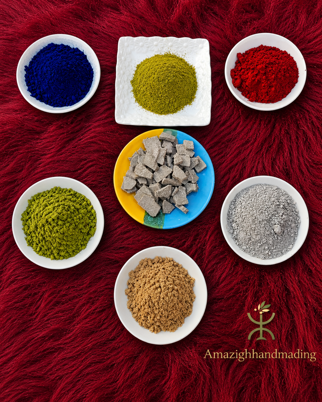 Natural Moroccan Beauty Powder Set – Nila, Aker Fassi, Qassil, Sandalwood, Ghassoul, Kaolin & Tabrima