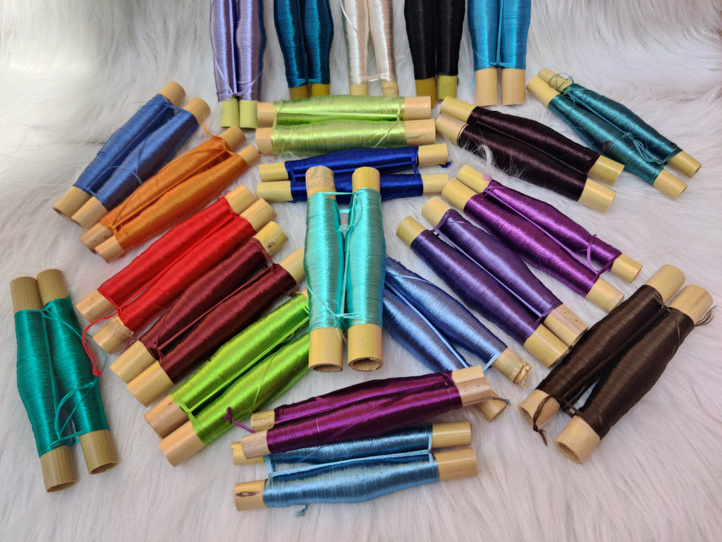 Handmade Moroccan Silk Thread Rolls from Cactus Fiber – Natural Embroidery & Craft Supplies