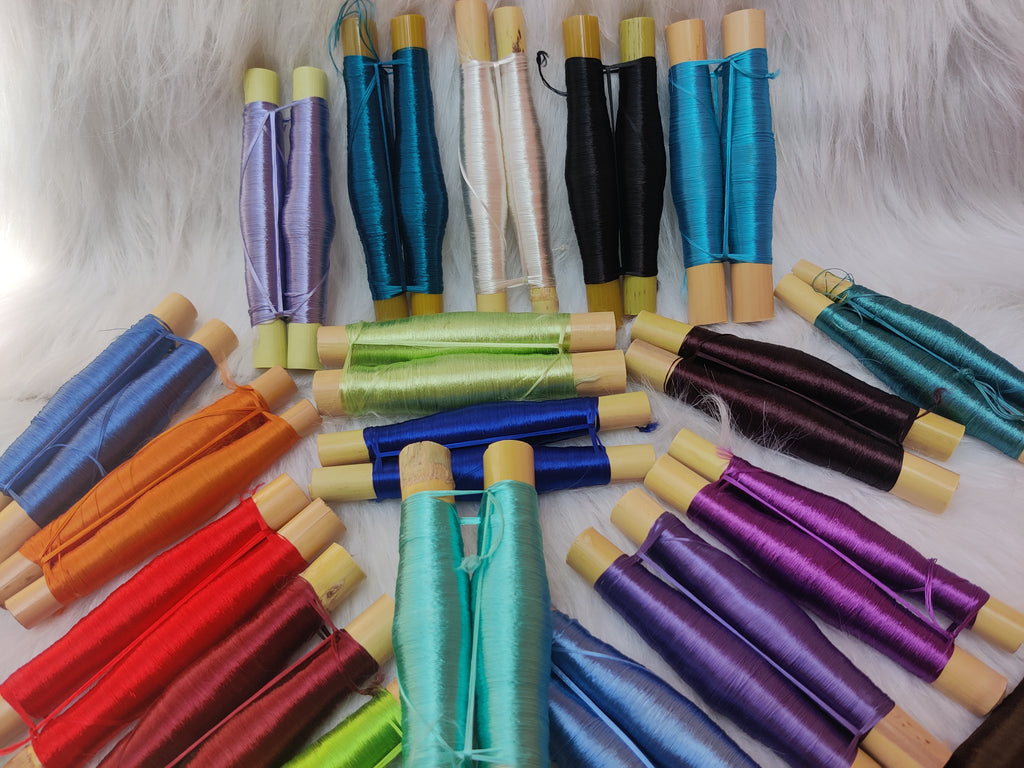 Handmade Moroccan Silk Thread Rolls from Cactus Fiber – Natural Embroidery & Craft Supplies