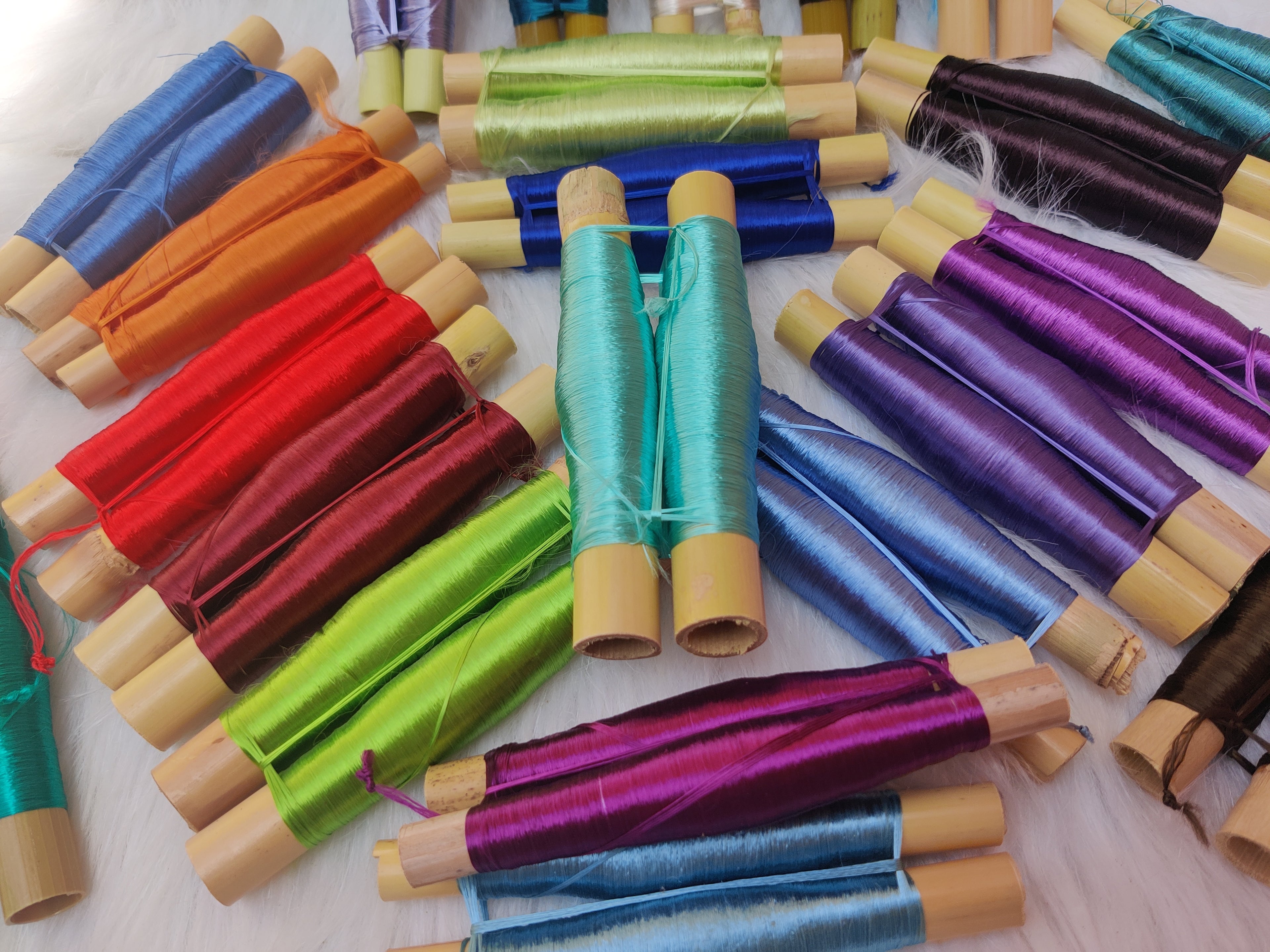 Handmade Moroccan Silk Thread Rolls from Cactus Fiber – Natural Embroidery & Craft Supplies