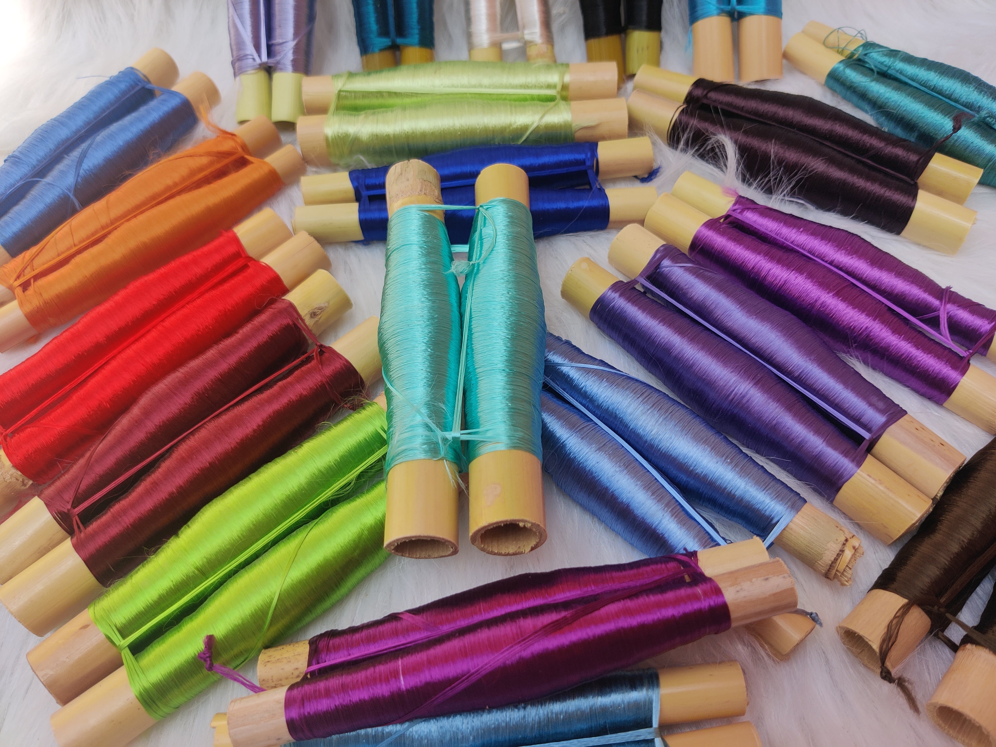 Handmade Moroccan Silk Thread Rolls from Cactus Fiber – Natural Embroidery & Craft Supplies