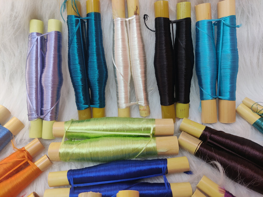 Handmade Moroccan Silk Thread Rolls from Cactus Fiber – Natural Embroidery & Craft Supplies