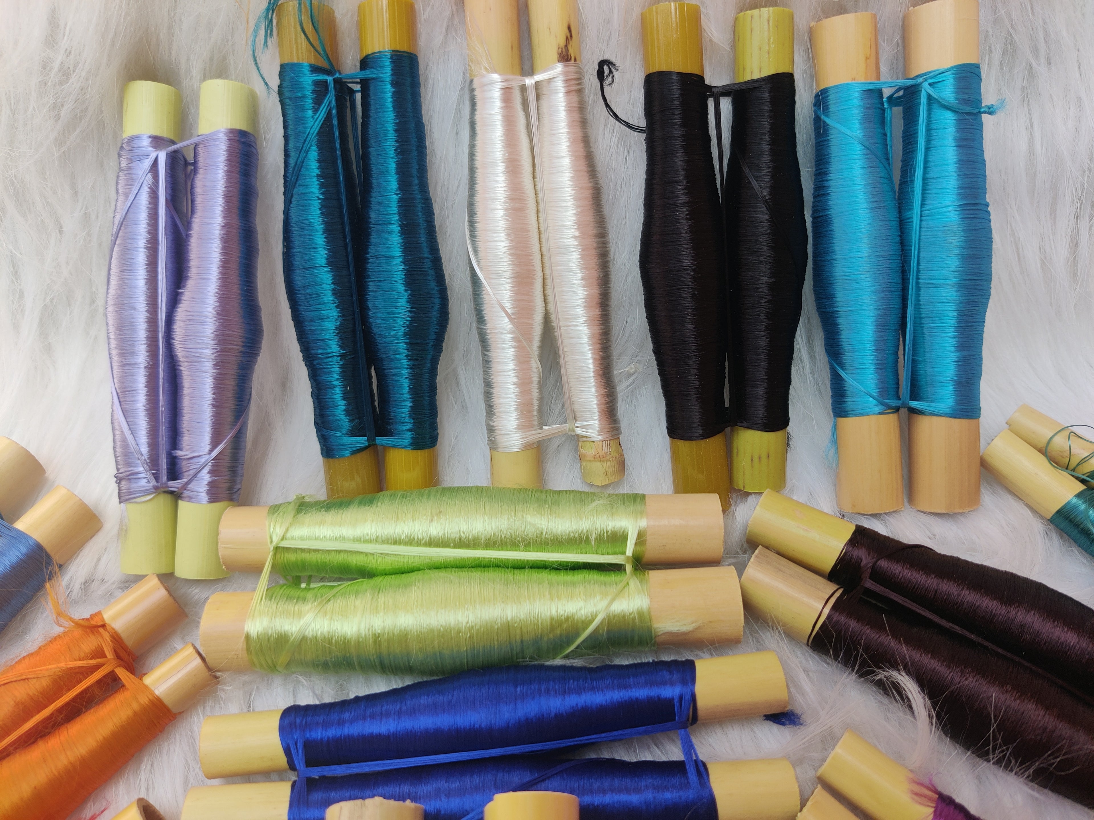 Handmade Moroccan Silk Thread Rolls from Cactus Fiber – Natural Embroidery & Craft Supplies