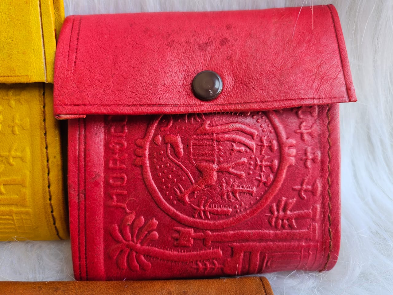 Set of 6 Handmade Moroccan Leather Wallets – Slim Vintage Design
