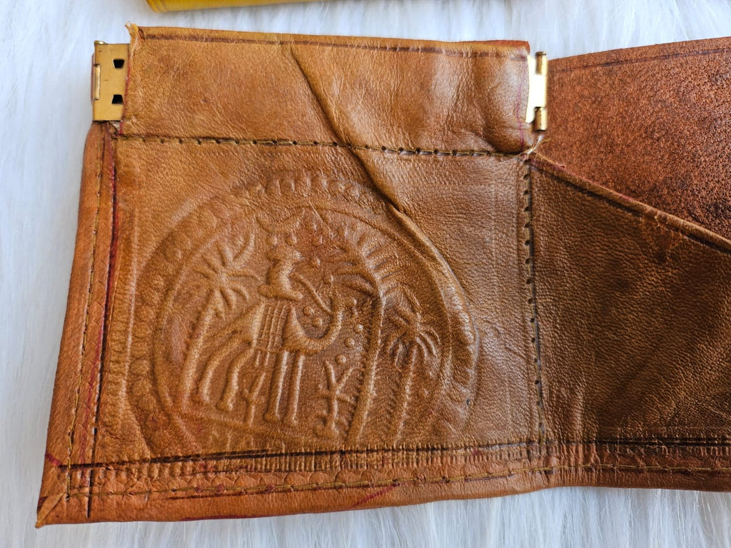 Set of 6 Handmade Moroccan Leather Wallets – Slim Vintage Design