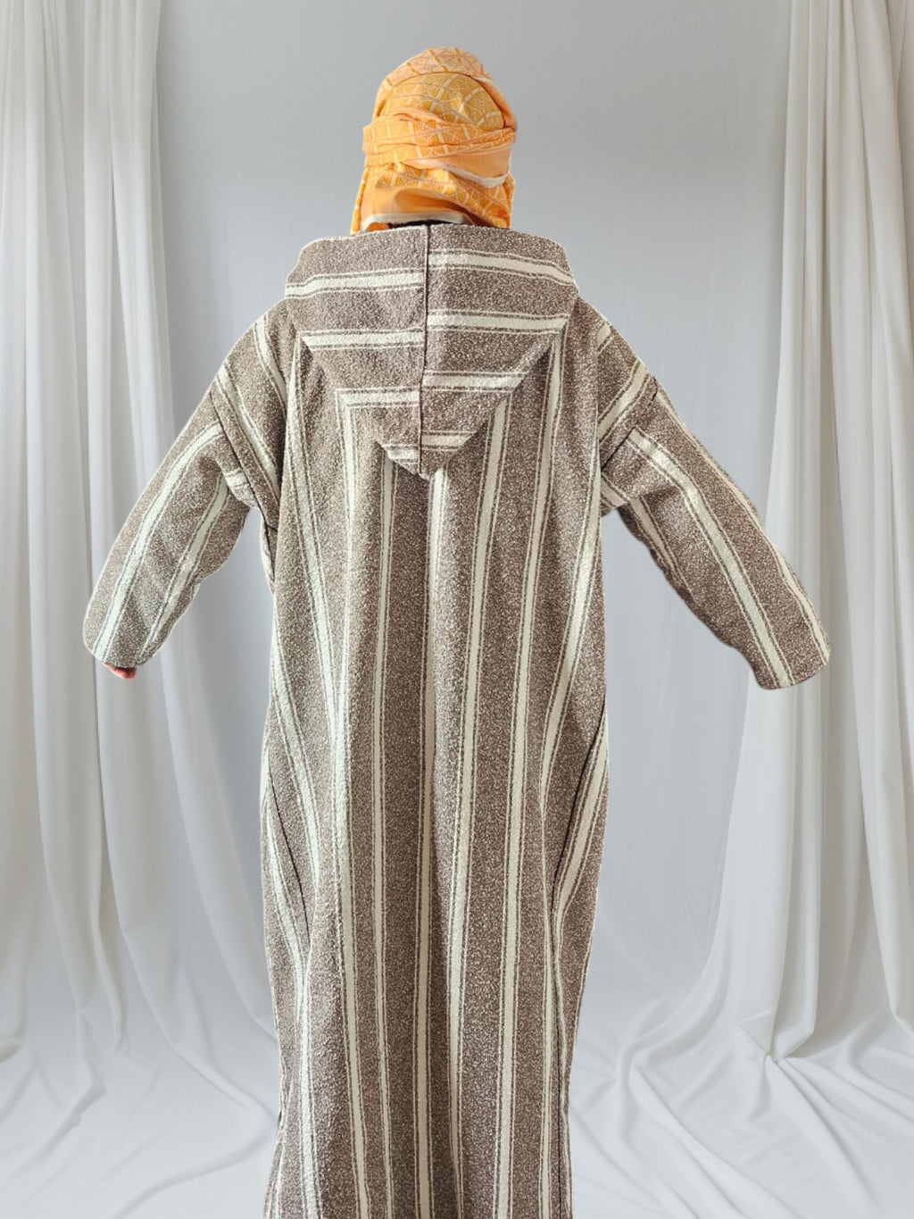 Handmade Moroccan 3-Piece Set – Djellaba, Turban & Leather Bag – Traditional Berber Outfit