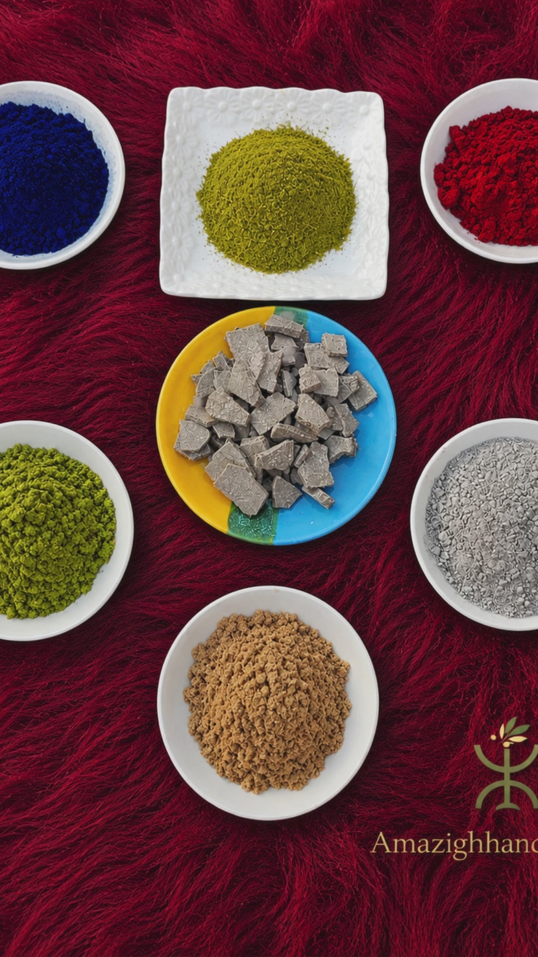 Natural Moroccan Beauty Powder Set – Nila, Aker Fassi, Qassil, Sandalwood, Ghassoul, Kaolin & Tabrima
