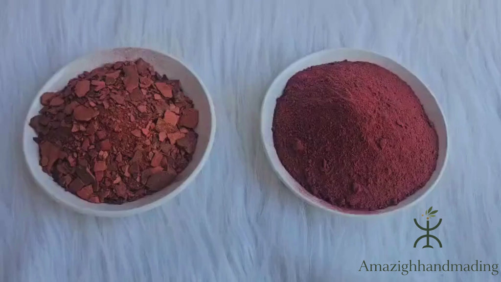 Natural Aker Fassi Powder – Traditional Moroccan Beauty Powder for Lips & Cheeks