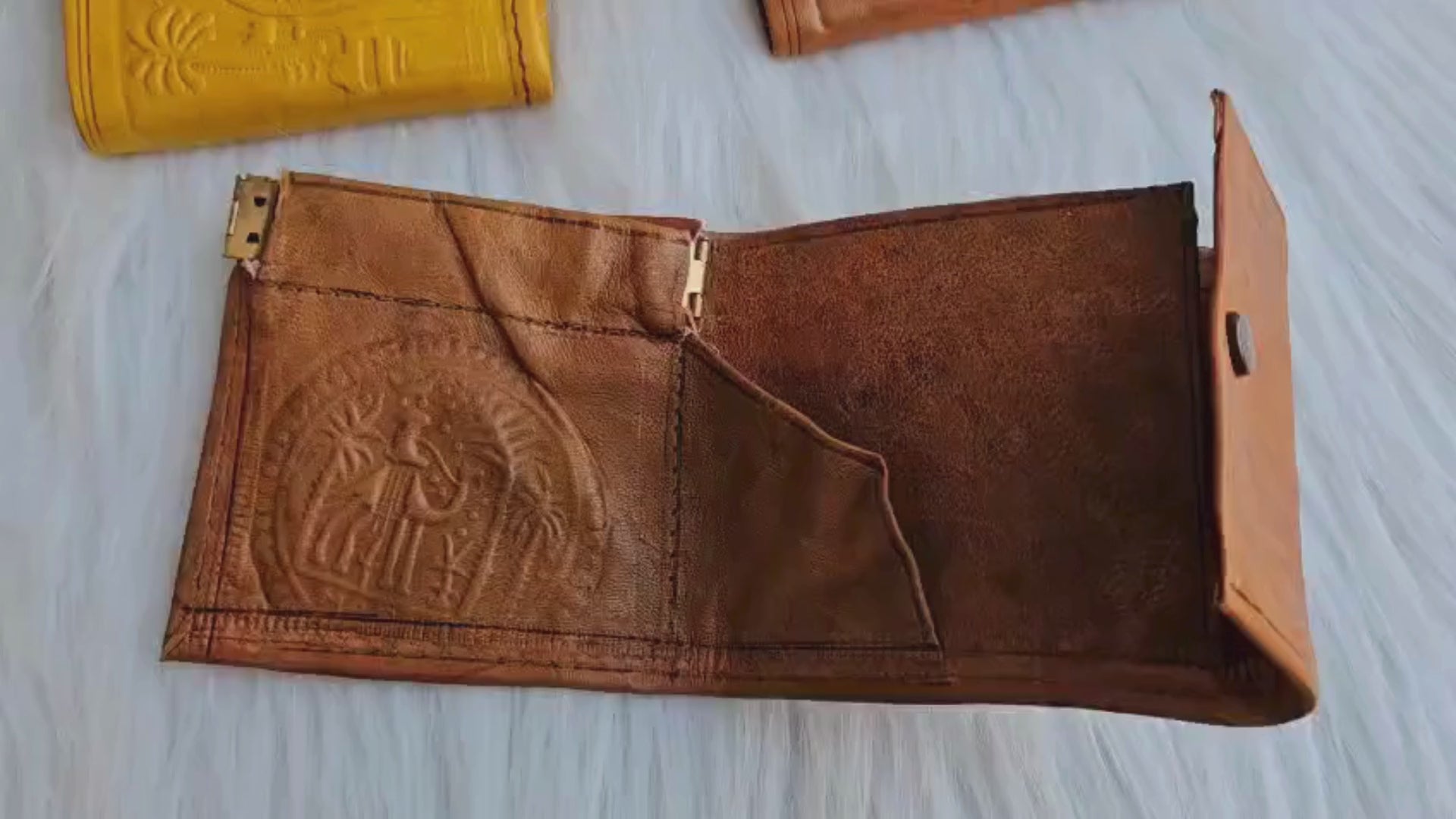 Set of 6 Handmade Moroccan Leather Wallets – Slim Vintage Design